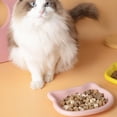 thumbnail image 4 of Cat Bowl Shallow Whisker Friendly Plastic Pet Dish With Cat Head Design In Multiple Colors, 4 of 7