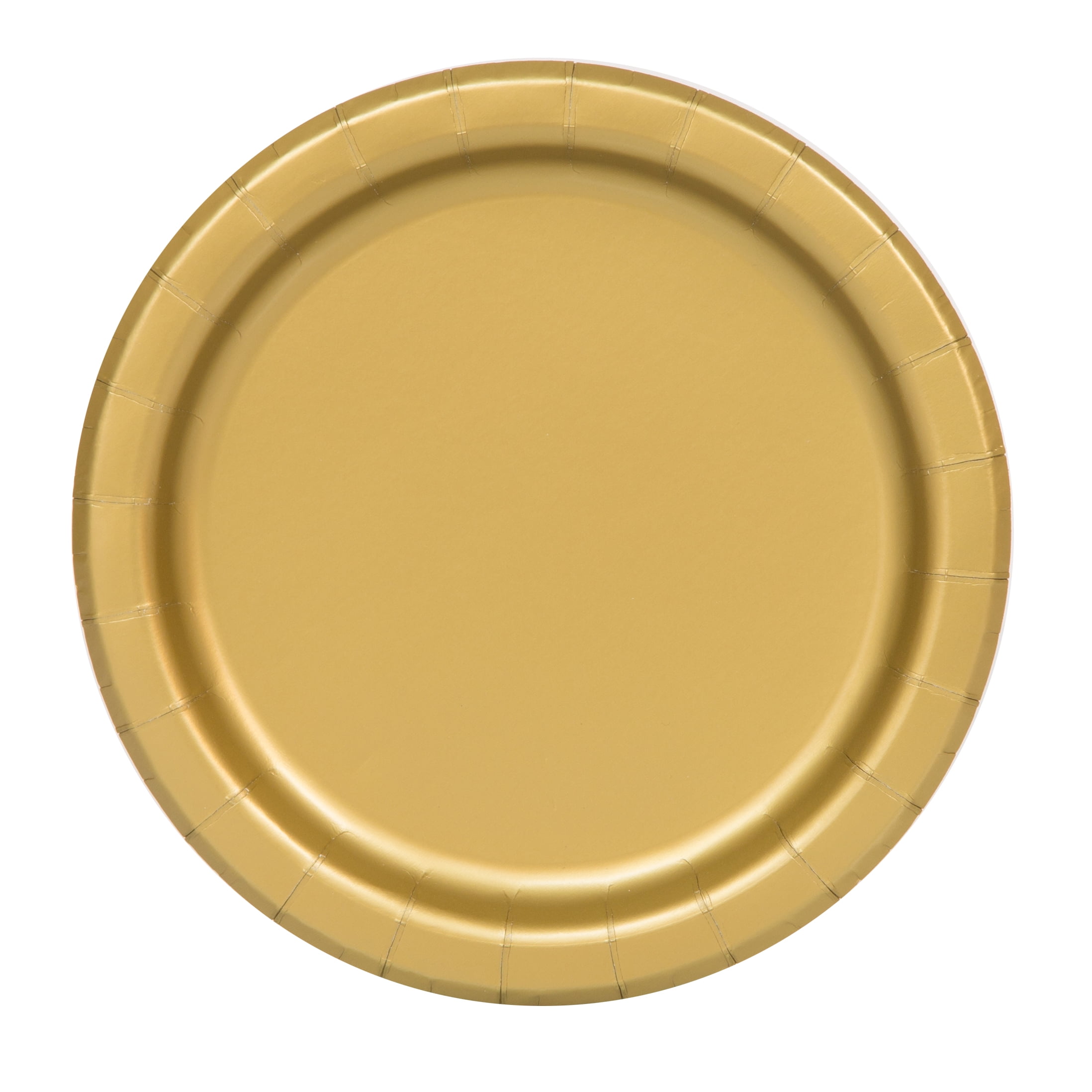 Way To Celebrate Paper Dessert Plates, Gold, 7in, 24ct
