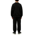 thumbnail image 5 of Lutiedan Boys Fall Winter Tracksuits 2 Piece Set Kids Crewneck Sweatshirts and Jogger Sweatpants with Pockets Size 2-10,Black, 5 of 6