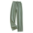 thumbnail image 1 of WEIYLL Pants for Men Spring Summer Thin System Plaid Loose Pajama Green Trousers Size S, 1 of 3