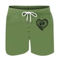thumbnail image 3 of Kmdttou Men's Shorts Fashionable And Casual Heart-Shaped Printed Drawstring Pocket Beach Shorts (Regular and Big & Tall Sizes), 3 of 4
