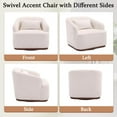 thumbnail image 6 of BISHE Swivel Accent Chair,Comfy Boucle Barrel Chair, 360 Degree Swivel Club Chair, Leisure Reading Arm Chair for Living Room, Nursery Bedroom (White), 6 of 8
