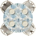 thumbnail image 2 of Seahorse Fitted Tablecloth Best for 45"-56" Round, Ocean Seashells Starfish Seahorse Coral Table Cloth Cover for Party Picnic Camping Outdoor Indoor, 2 of 4