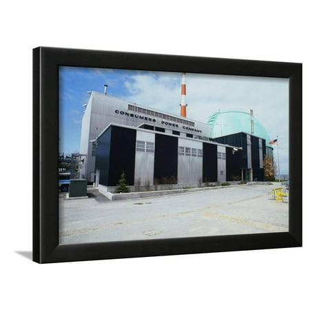 Black And White Nuclear Power Plant Framed Print Wall Art
