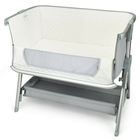Gymax Baby Bed Side Crib Portable Adjustable Sleeper Bedside