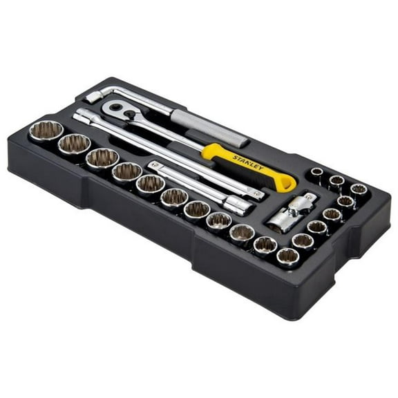 STANLEY - 1/2in Drive 12 Point Metric Socket Module 23 Piece