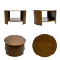 thumbnail image 4 of Guyou Wood Coffee Table, 31.5" Round Coffee Table with Storage Shelf Mid Century Modern Center Table for Living Room Apartment, Walnut Color, 4 of 7