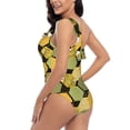 thumbnail image 4 of Gaeub Bee honey Women's One Shoulder Ruffle Tummy Control Swimwear for Swimming Surfing Beach Party - Large, 4 of 8