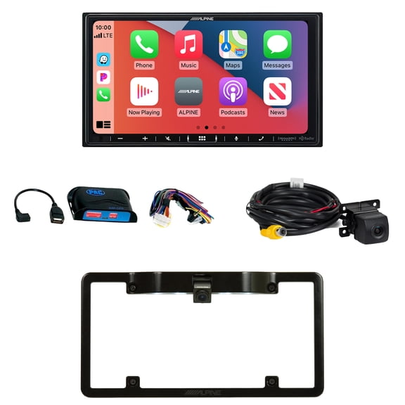Alpine ILX-407 7-inch Multimedia Receiver with SWI-CP5 Steering Wheel Interface, and Back Up Camera w/ Frame