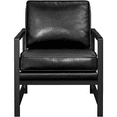 thumbnail image 5 of Renwick Mid-Century Modern Upholstered Faux Leather Slipper Chair, Black, 5 of 8