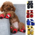 thumbnail image 2 of Winter Dog Shoes with Reflective Tape & Drawstring, Fleece Warm Pet Boots for Cold Weather, Non-Slip Soles, Indoor & Outdoor Use for Small and Medium Dogs, 2 of 5