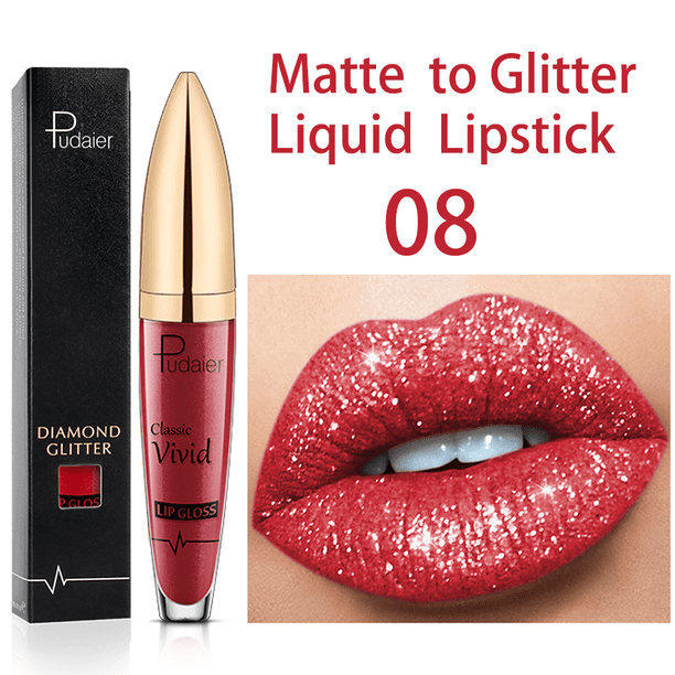 18 colores Diamond Shimmer Glitter Brillo de labios Mate a brillo Lápiz labial líquido Impermeable Diamante Perla Color Brillo de labios Maquillaje Tan Jianjun unisex