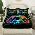 thumbnail image 3 of Erosebridal Gaming Sheet Set Twin Teens, Geometry Hexagon Bedding Sets Twin Size, Game Room Decor, 3-Piece (Top Sheet, Fitted Sheet, Pillowcase), 3 of 6