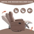 thumbnail image 5 of Leumius Recliner Chair,360° Swivel Rocking Recliner Chairs,Manual Glider Rocking Chair for Small Space,Nursery,Home Theater,Brown, 5 of 9