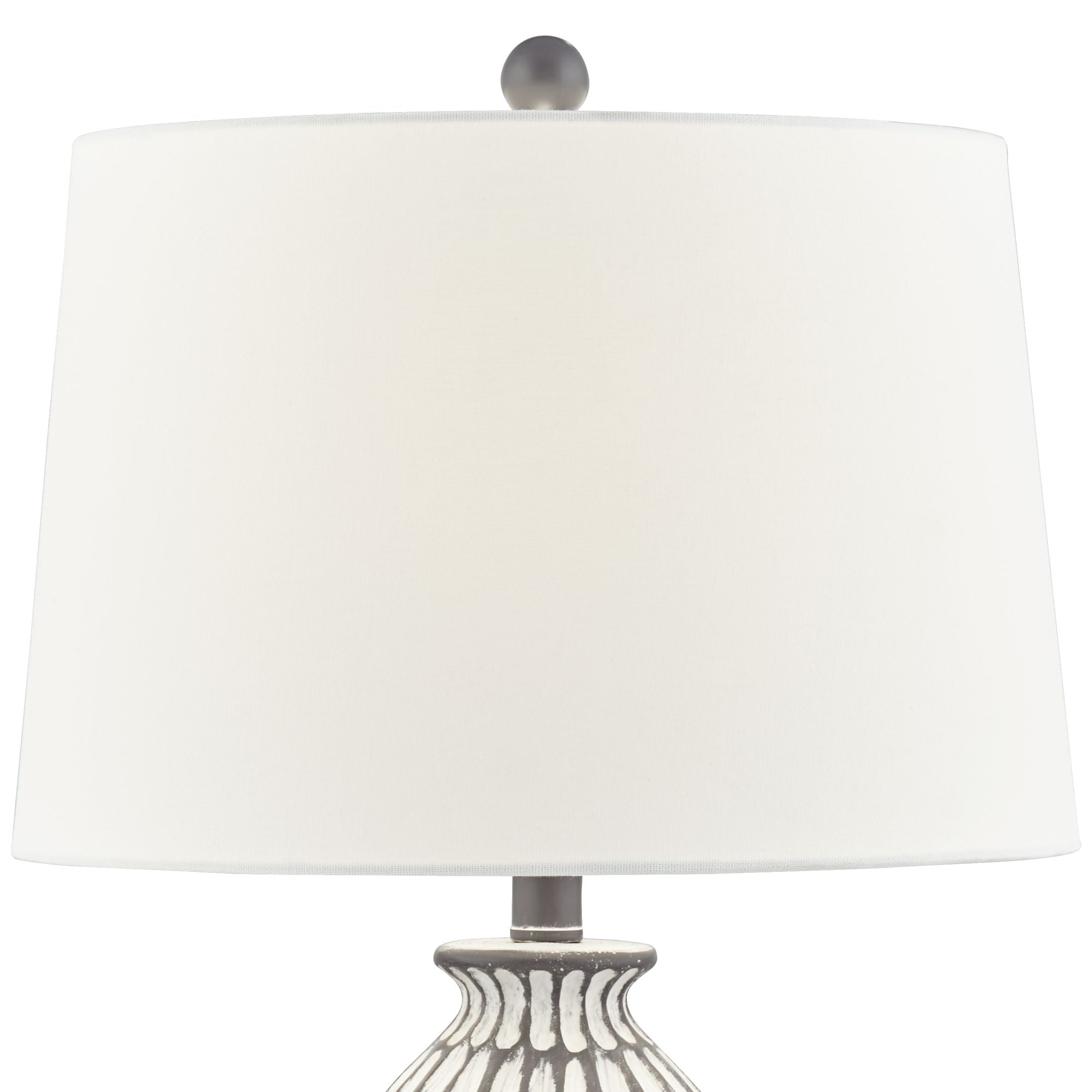 360 Lighting Carlton Modern Table Lamps 28 1/4" Tall Set of 2 Gray Wash Off White Fabric Drum Shade for Bedroom Living Room Bedside Nightstand Office