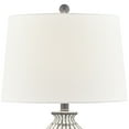 thumbnail image 4 of 360 Lighting Carlton Modern Table Lamps 28 1/4" Tall Set of 2 Gray Wash Off White Fabric Drum Shade for Bedroom Living Room Bedside Nightstand Office, 4 of 9