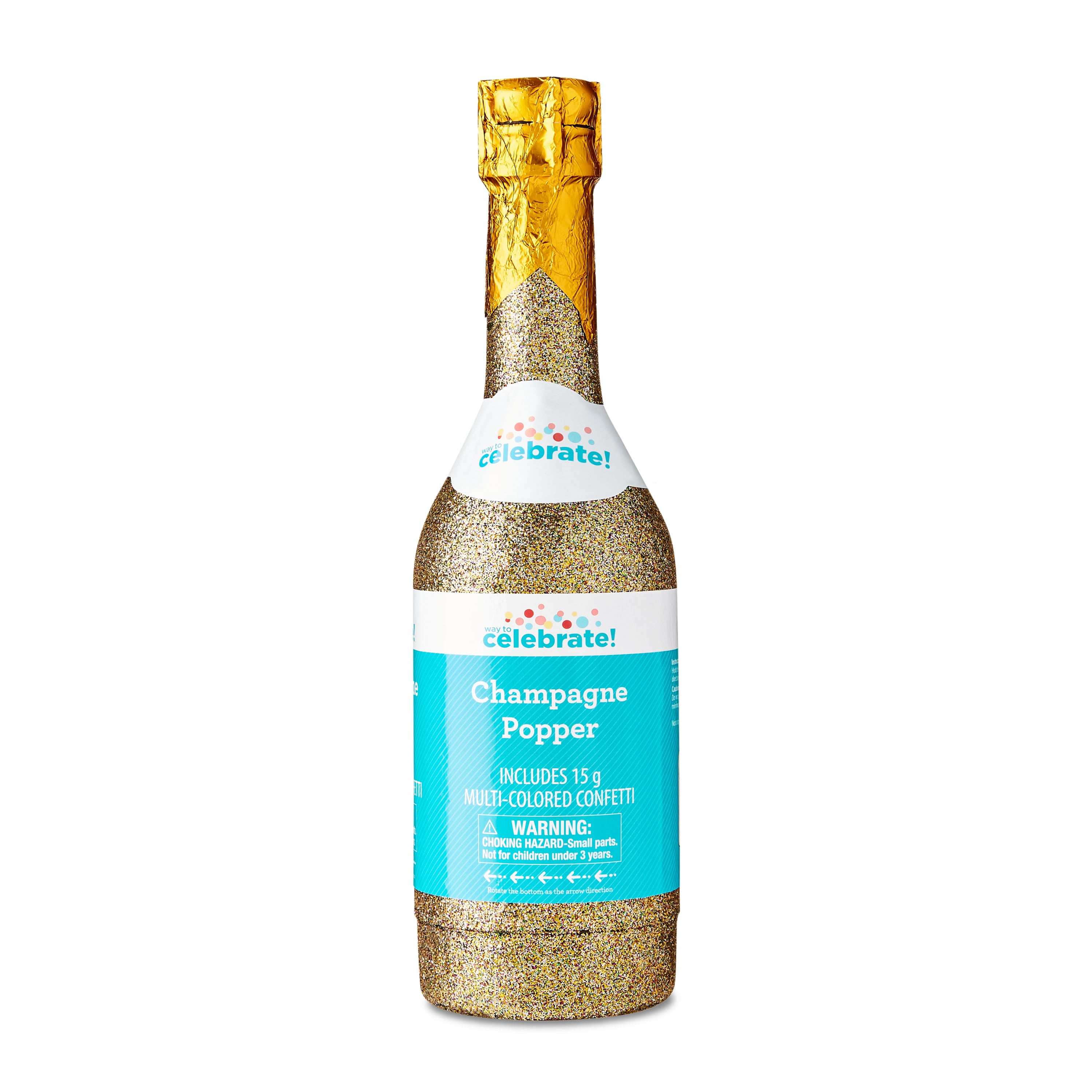 Multi-Color Foil Champagne Confetti Popper, by Way To Celebrate