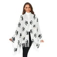thumbnail image 3 of FORMRS Womens Scarf Winter Soft Long Big Warm Shawls Wrap Tassel Scarves, Black Cartoon Cat Paw, 3 of 9