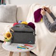 thumbnail image 6 of PAVILIA Knitting Bag for Crocheting, Small Crochet Bag Organizer, Yarn Storage Holder for Knitter, Knitting Project Bag for Yarns Crochet Accessories, Gifts For Crocheter Knitter, Charcoal Grey, 6 of 7