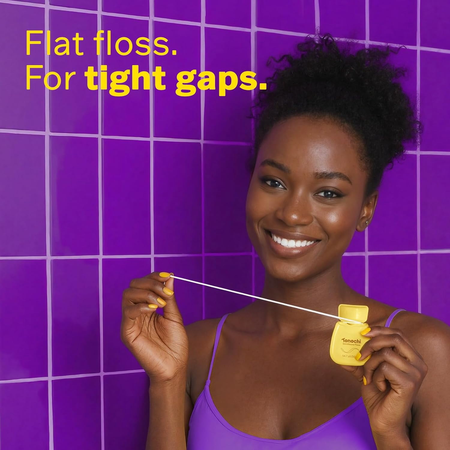 SlimWeave Flat Dental Floss for Tight Teeth & Tight Spaces, Thin Dental Floss, Smooth , Gentle on Gums, Mint + Xylitol, 3 Pack (54.7 yd / 50 m Each)
