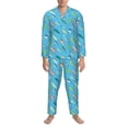 thumbnail image 3 of Fotbe Different Color Fishing Bait Pijama de Hombre con Estampado de Manga Larga, Conjunto de 2 Piezas, Ropa de Dormir Suave y Cómoda con Bolsillos-Small, 3 of 7