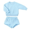 thumbnail image 2 of HBYJLZYG Baby Boys Girls Shorts Set 2-Piece, Toddler Kids Long Sleeve Cute Solid Cotton T-shirt Round Neck Tops And Shorts Outfit Set 5 T, 2 of 6