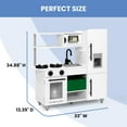 thumbnail image 4 of Delta Children Deluxe Modern Kitchen - Wooden Toy Kitchen Playset with Realistic Knobs that Turn/Click, Oven, Sink and Fridge/Freezer with Ice Maker, White, 4 of 25