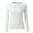 thumbnail image 4 of Fulijie Womens Sweatshirts & Hoodies,Women Crew Neck Double Sided Brushed Bottoming Shirt Long Sleeved Tshirt German Velvet Autumn Warm Top, 4 of 5