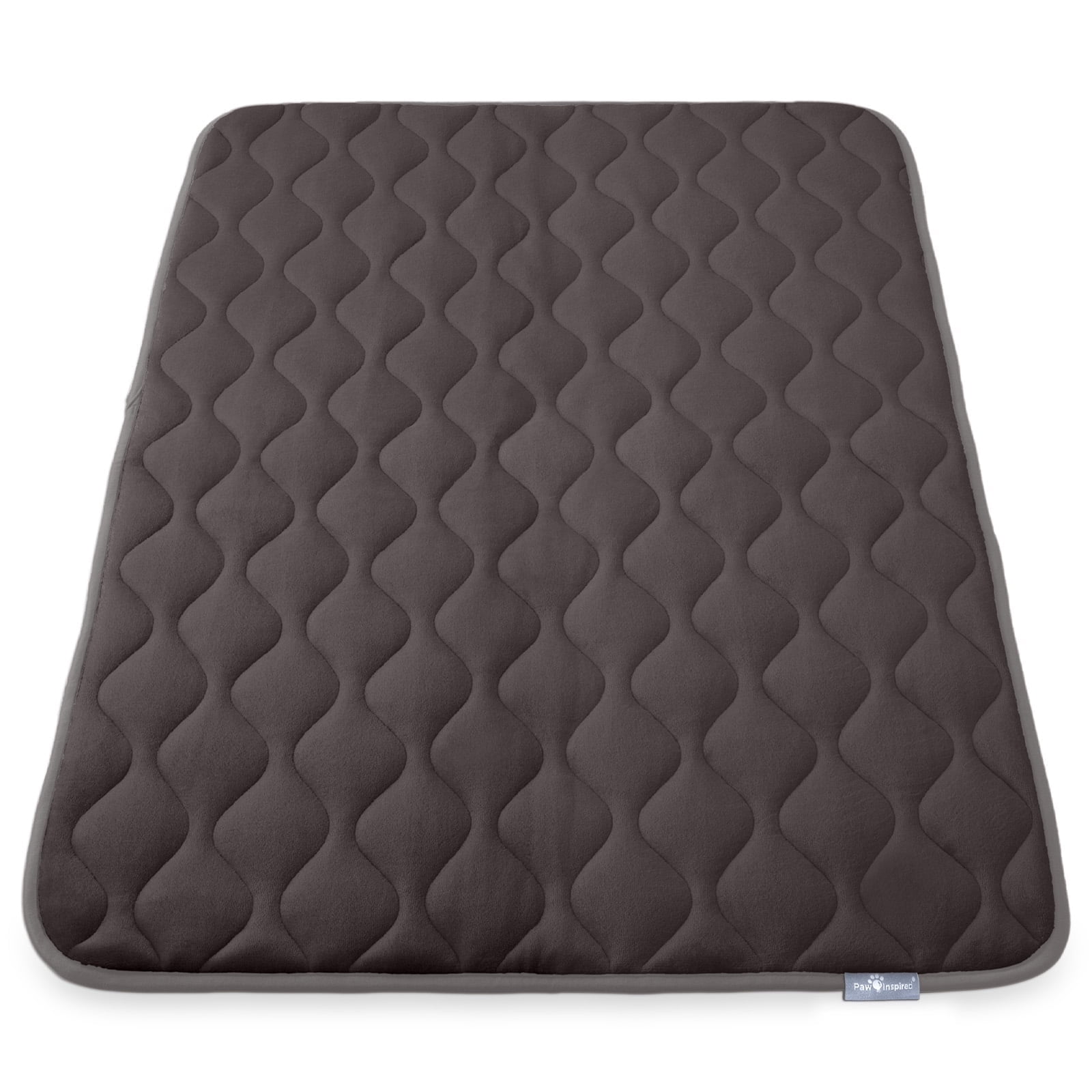 Paw Inspired Washable 48" Dog Crate Mat, Size 47x29 Inch, Waterproof Dog Crate Kennel Bed Anti-Slip Bottom Leakproof Pads (Gray)
