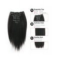 thumbnail image 2 of Straight Clip ins Kinky Straight 20 Inches Full Head 120g/set Hairpieces Natural Black Double Wefts 100% Remy Human Hair Natural Black, 2 of 6