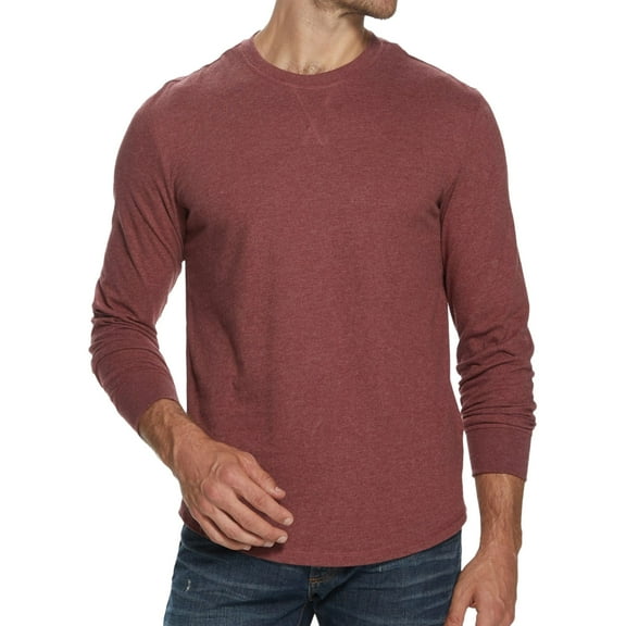 Weatherproof Mens Brushed Jersey Basic T-Shirt, Red, Small