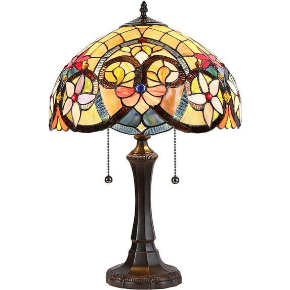 RADIANCE Goods Tiffany-Style 2 Light Victorian Table Lamp 16" Shade