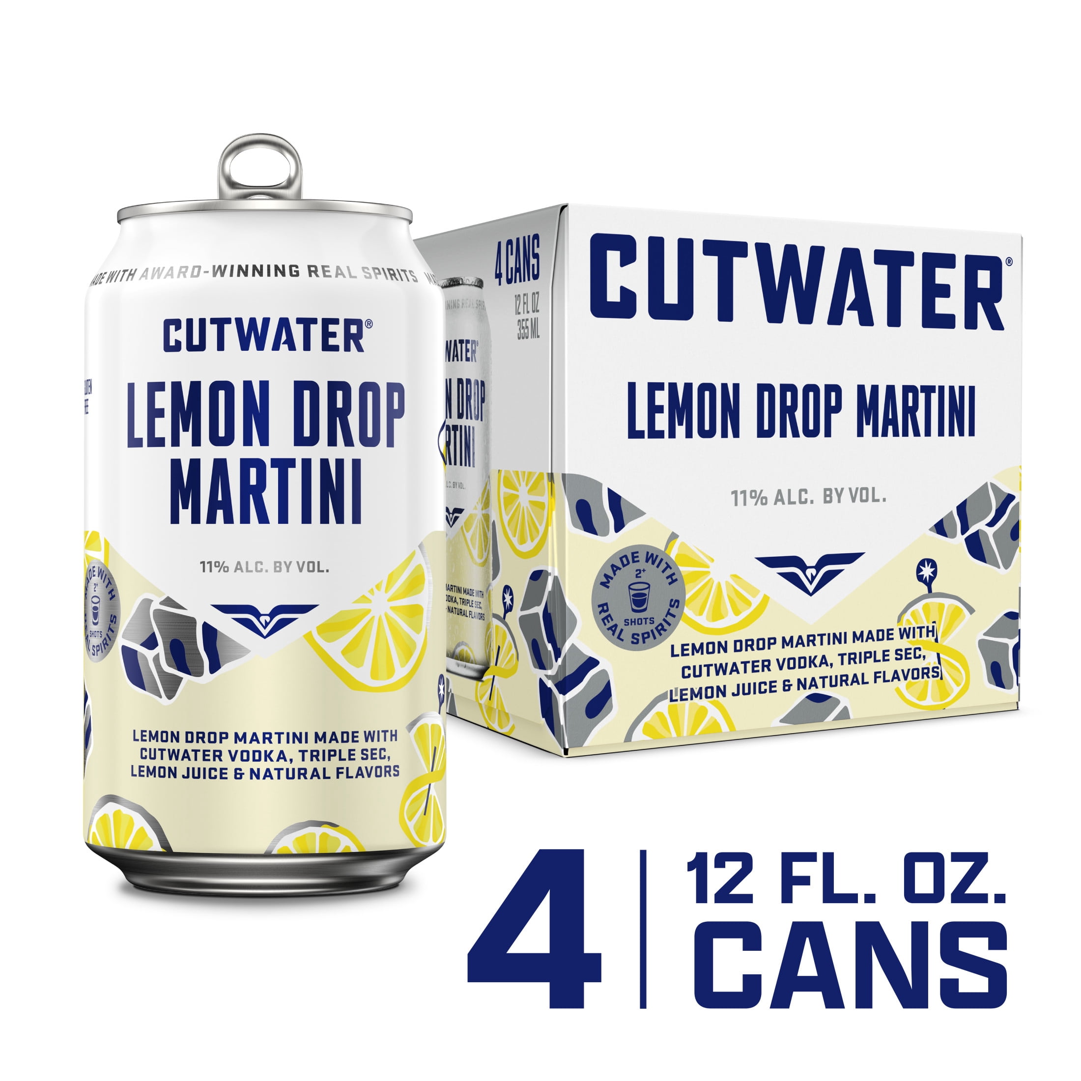 Cutwater Lemon Drop Martini 4 pack 12 fl oz Aluminum Cans, 11% ABV