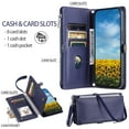 thumbnail image 3 of ELEHOLD for Moto G Power 5G 2024 Case,  Full Body Protection Crossbody Flip Zipper Credit Card Slot Wallet Case Kickstand Shockproof Leather Case with Shoulder Strap and Wrist Strap, Darkblue, 3 of 9