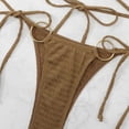 thumbnail image 4 of Soidarity Conjunto de bikinis sexy Traje de baño de piezas con correa enlazada linda Traje de baño amigable con la piel Ropa de playa liviana Traje de baño Color café METRO Soidarity OD031957-02, 4 of 6