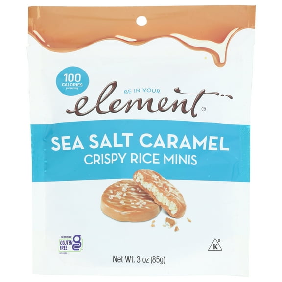 Pack of 8, Element Snacks Sea Salt Caramel Crispy Rice Minis, 3 oz