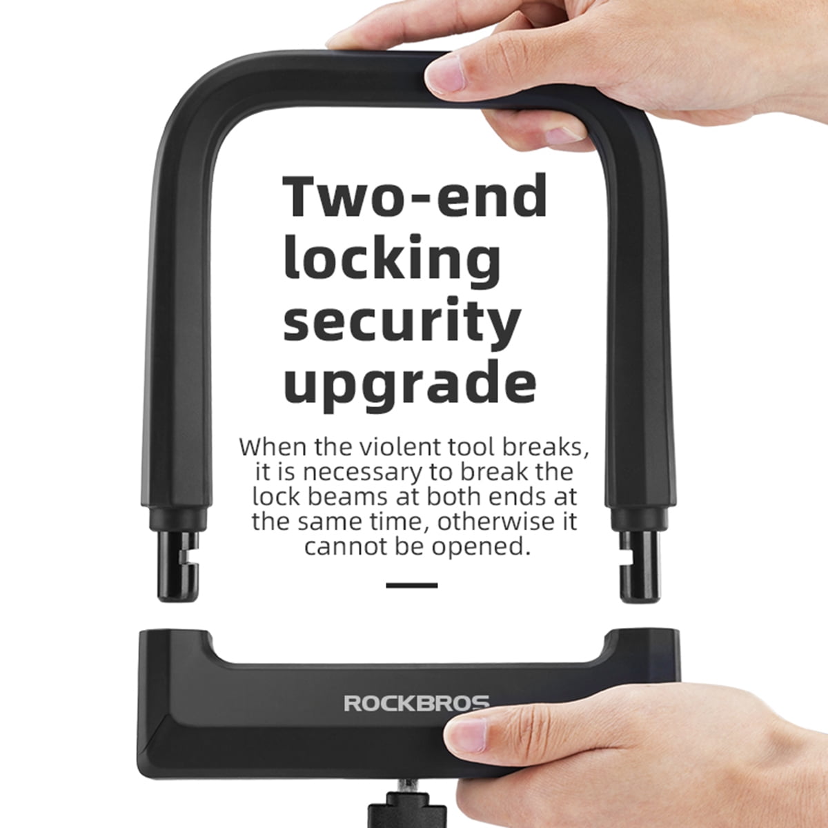 ROCKBROS Bike Lock Set Heavy Duty Bike U Lock with 4 Ft Security Steel Cable Bicycle U Locks with Keys