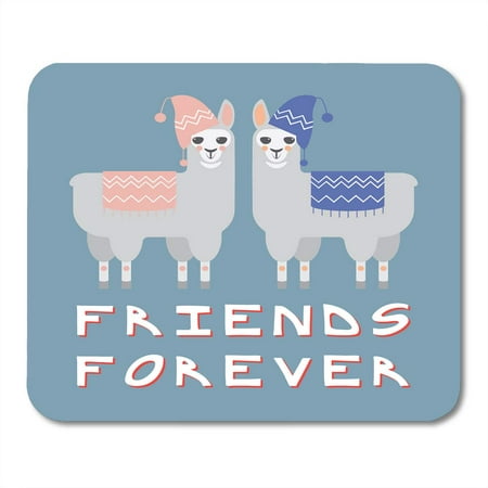 LADDKE Cute for The Friendship Day Two Lamas Llama Best BFF Buddy Mousepad Mouse Pad Mouse Mat 9x10
