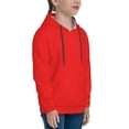 thumbnail image 3 of Kll Unisex Kids Boys Girls Hooded Pocket Pullover Hoodies-Red, 3 of 9