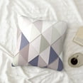 thumbnail image 4 of LNWH Decorative Pillow Covers, Vintage Triangle Mosaic Square Sofa Decorative Knit Pillow Case, 18"x18", 4 of 8