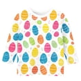 thumbnail image 5 of Xdegoge Little Girls Easter Sweatshirts Long Sleeve Hand Drawn Doodle Eggs Print Crewneck Spring Holiday Party Outfits Casual Pullover Tops Comfy Daily Playwear Clothes, 5 of 5