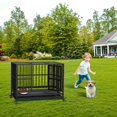 thumbnail image 4 of Huloretions 37''Dog Crate,Heavy Duty Metal Dog Kennel,Foldable Indoor Dog Cage with Double Door,360°Lockable Wheels and Removable Tray,Dog Crate Furniture for Small Medium Large Dogs, 4 of 7
