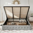 thumbnail image 3 of Allewie King Size Lift Up Platform Storage Bed Frame with Button Tufted Wingback Headboard, Light Grey, 3 of 12