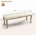 thumbnail image 3 of Dycanpo 45.2"L x 18.3"H French Bedroom Bench Seat Linen Upholstered, Beige, 3 of 8