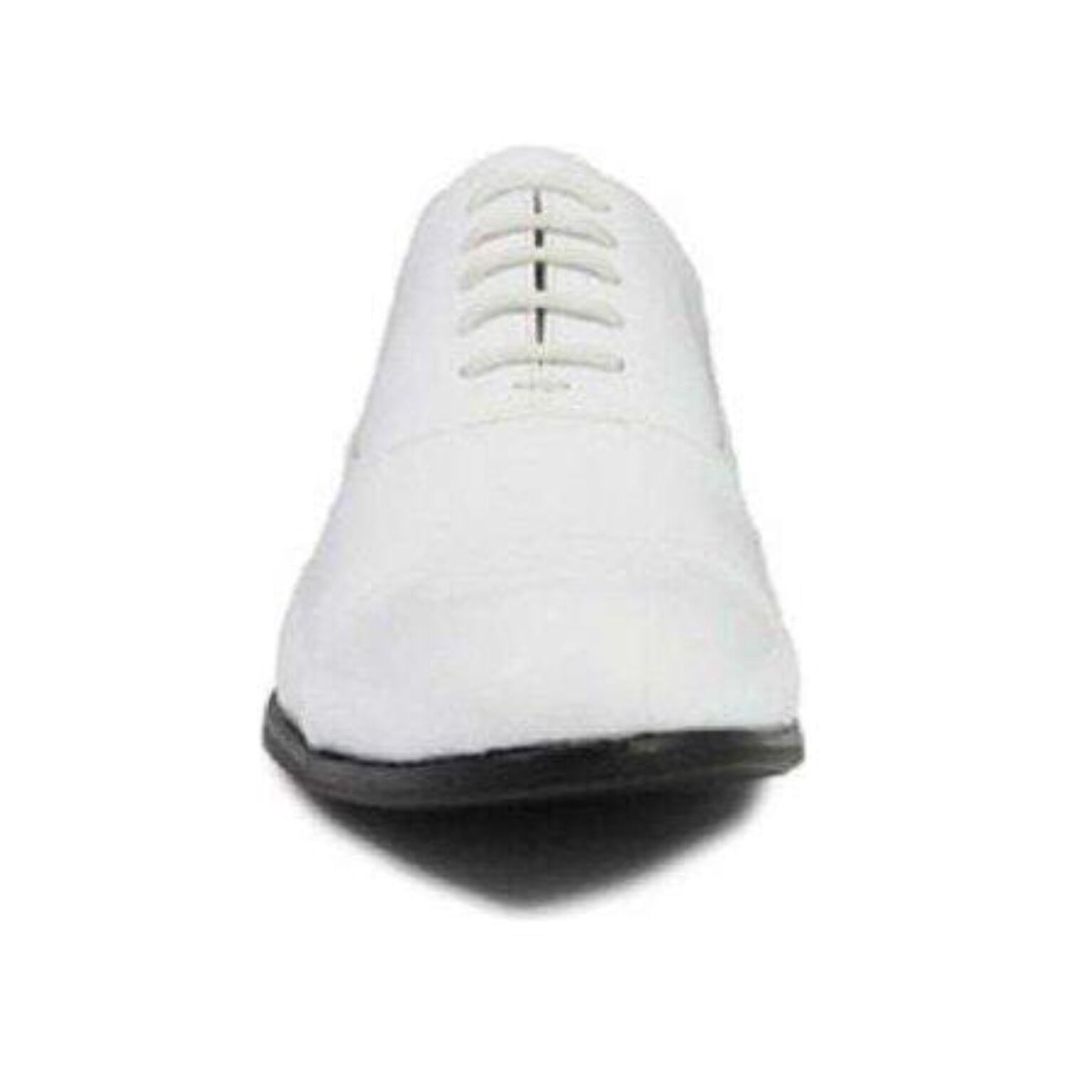 Tuxedo Prom Shoes Stacy Adams Mens Gala Shinny White Patent 