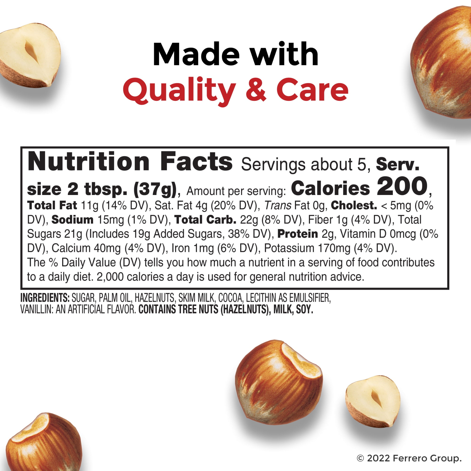 Nutella Hazelnut Spread with Cocoa for Breakfast, Great for Easter Baking, 7.7 oz Jar