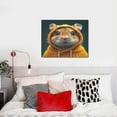 thumbnail image 4 of Gukieu Modern Yellow Sweater Guinea Pig Print Canvas Decorative Hanging Painting, Waterproof Art Wall Decoration with Frame, Suitable for Living Room, Bedroom, 4 of 6
