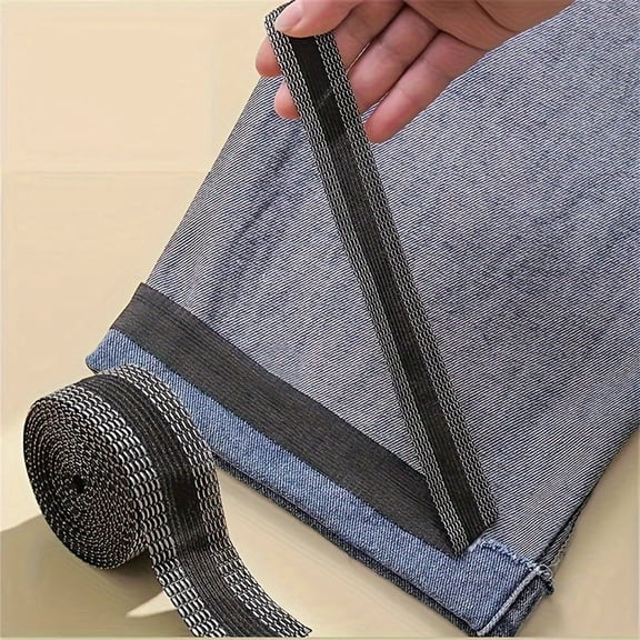 Quick Iron-On Hem Tape, No Sew Fabric Adhesive Hemming Strip, Washable Durable Iron On Tape for Clothing Pants Curtains Jeans, Easy DIY Hem Repair Solution