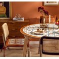 thumbnail image 2 of nipocaio Moderne en Cuir Floral Table Ronde Tapis Table Ronde Minimaliste Tissu Tache et Résistant à l'Huile Sans Lavage Linge de Table Repas Maison Table Ronde Mat en Cuir Table Ronde Tapis Diamètre 60cm, 2 of 5
