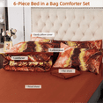 thumbnail image 3 of ZXJMHJ 6Pcs Full Size Comforter Set Burnt Orange, Wrinkle-Resistant Marble Bedding Set, All-Season Bed Set with Sheets for Adults, 3 of 9